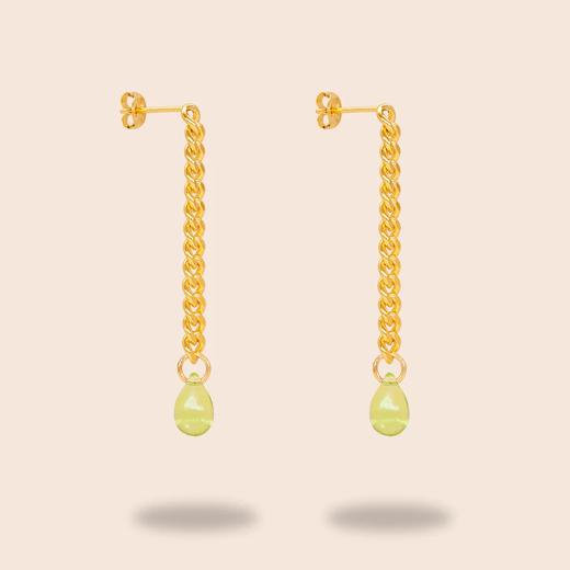 订购6周到｜Annele-Iris Law 同款-Happy Tears-绿色泪滴 耳环［芬兰设计师］ 商品图2