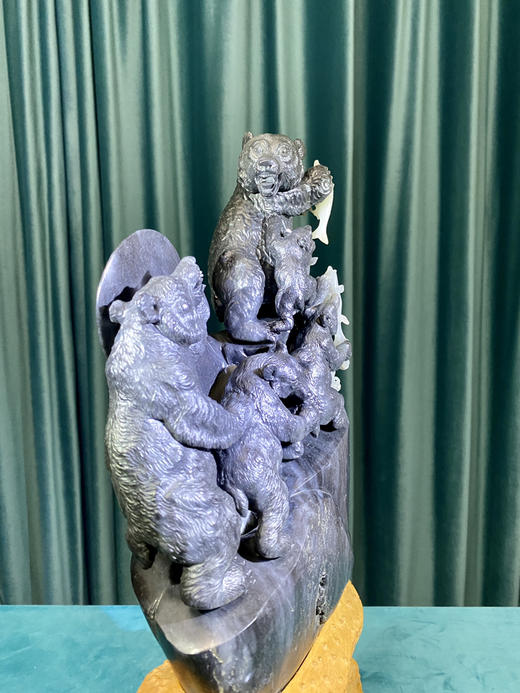 和田玉（青花）独籽摆件--熊 3kg 商品图2