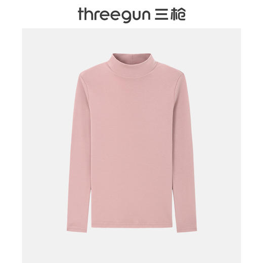 Threegun三枪 【舒肤棉】刷绒半高领女士长袖上衣打底衫-23540A011 商品图4