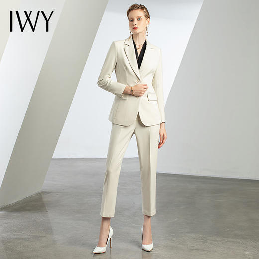 IWY/秋冬工作服职业套装OL杏色西装西服两件套售楼部工装套装女C11379+P11379 商品图2