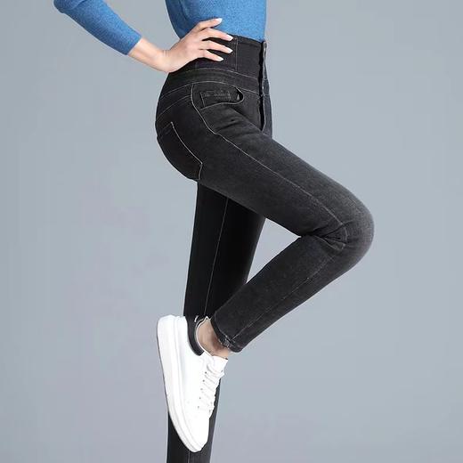 【加加亲】女士高腰牛仔羽绒裤 小脚铅笔裤 商品图4