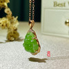 18K玫瑰金和田玉（碧玉）项链--玉佛/佛公11*12mm/链长40+2cm/苹果绿 商品缩略图4