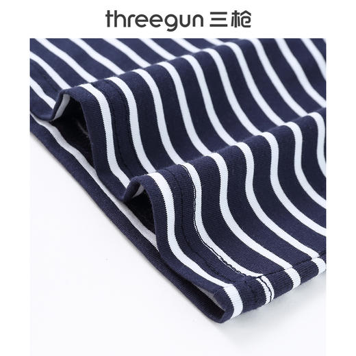 Threegun三枪 【新疆弹力棉】彩条一字领女士长袖上衣打底衫-23192A111 商品图7