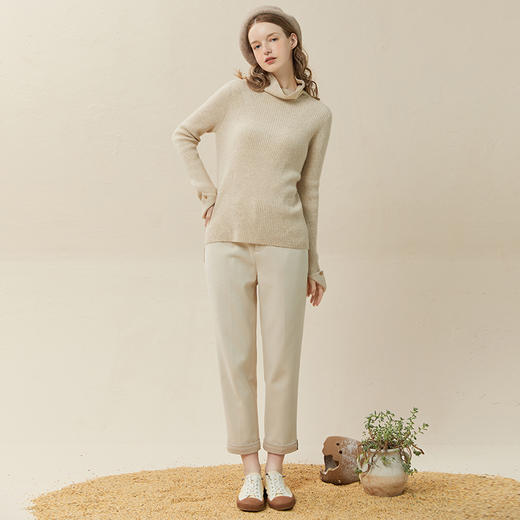 Famecoco范可儿高领羊毛毛衣秋冬内搭小众设计感纯色打底毛衫F228DC020 商品图1