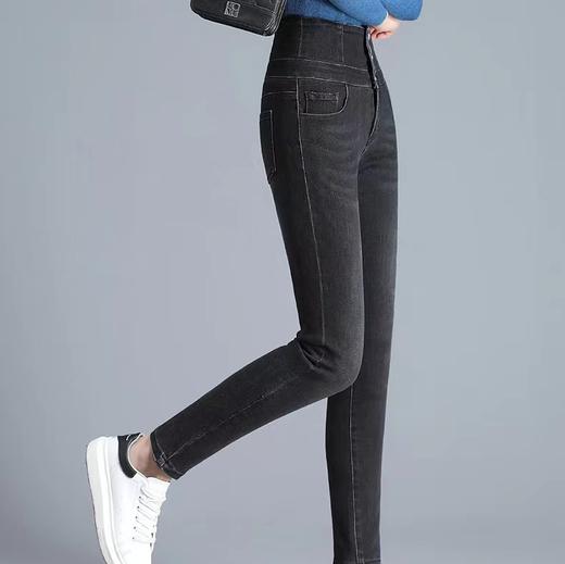 【加加亲】女士高腰牛仔羽绒裤 小脚铅笔裤 商品图7