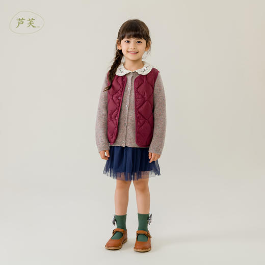 【马克珍妮 芦芙】冬装新款 菱形格云感内胆轻羽绒马甲221798 商品图1