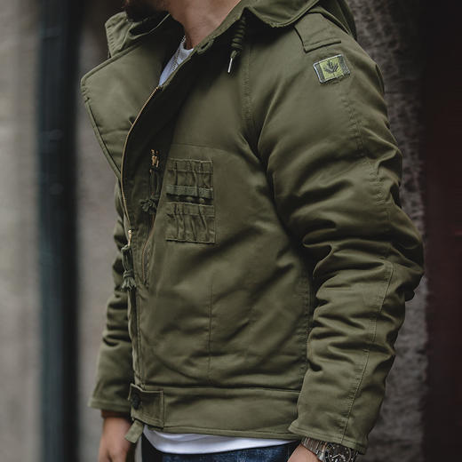 马登工装美式复古加拿大装甲战车机车夹克短款加厚保暖外套男士冬 商品图2