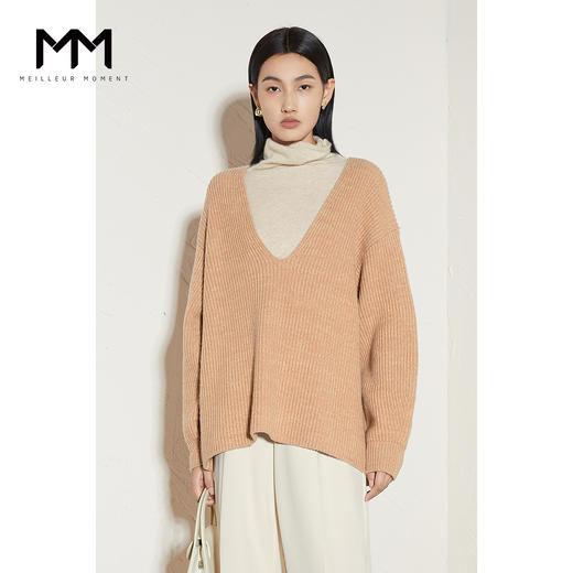 【商场同款】麦檬冬时尚廓形V领针织衫5CB132871 商品图1