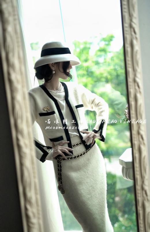 #1213【复团】喵娘精工丨定制《人间香奶奶》复古vintage小香风白色秋款套装 商品图8