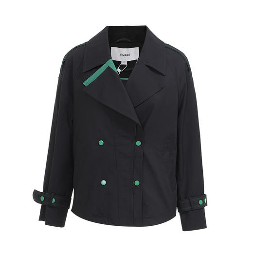 VIMAGE/纬漫纪秋款新款翻领宽松风衣外套VC2204008 商品图5