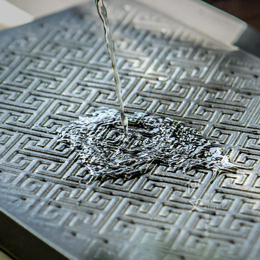 陶瓷秦砖茶盘家用储水式干泡盘功夫茶具简约陶瓷小茶台托盘 秦砖茶盘-灰白VD3a 商品图6