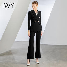 IWY/黑色职业西装套装女经理商务正装比亚迪销售西服2022年秋冬工作服C11355+P31355