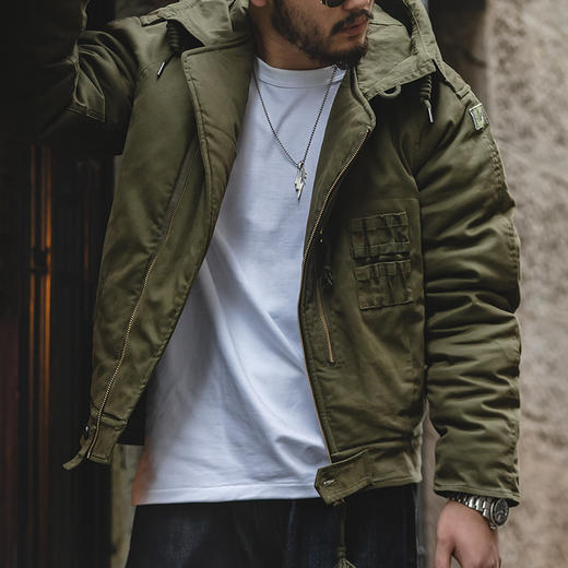 马登工装美式复古加拿大装甲战车机车夹克短款加厚保暖外套男士冬 商品图0