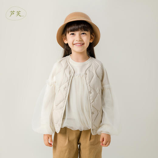 【马克珍妮 芦芙】冬装新款 菱形格云感内胆轻羽绒马甲221798 商品图0