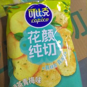 可比克薯片 花颜纯切 袋装 65g 绿茶青梅味