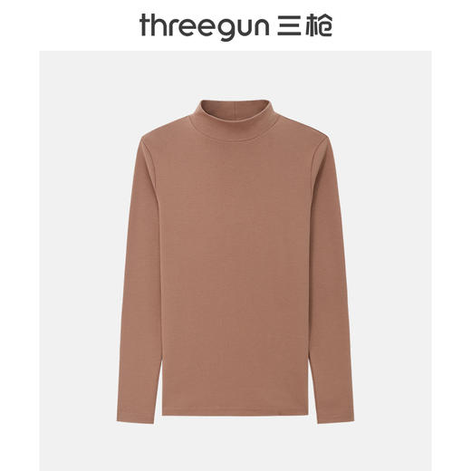 Threegun三枪 【舒肤棉】刷绒半高领女士长袖上衣打底衫-23540A011 商品图5