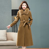 双面羊绒大衣，狐狸毛领中长款过膝羊毛呢子外套KQ-832A85 商品缩略图1