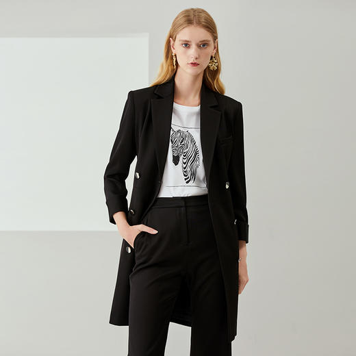 EITIE爱特爱秋季新款时尚洋气大气通勤百搭显瘦风衣外套女长6704403 商品图4