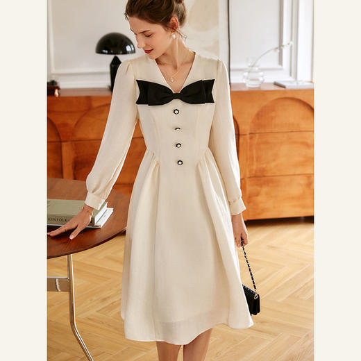欧芮儿小香风连衣裙女春季2022年新款收腰显瘦法式气质高级感裙子 商品图2