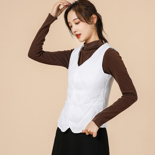 SX-8021秋冬短款加绒马甲内胆保暖家居舒适简约女款马甲8021 商品图3