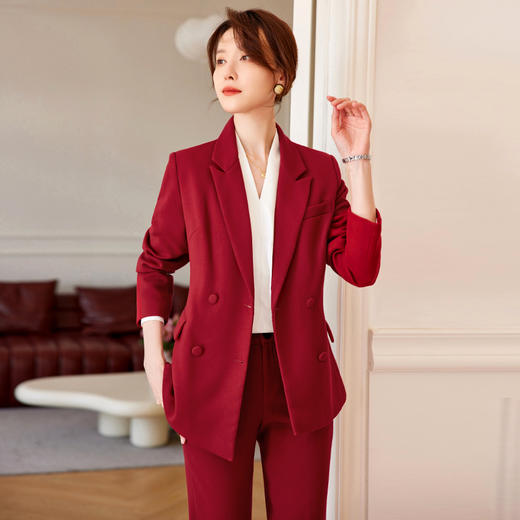 主持人西装套装女高端职业面试职场正装春秋气质工作服西服外套 商品图1