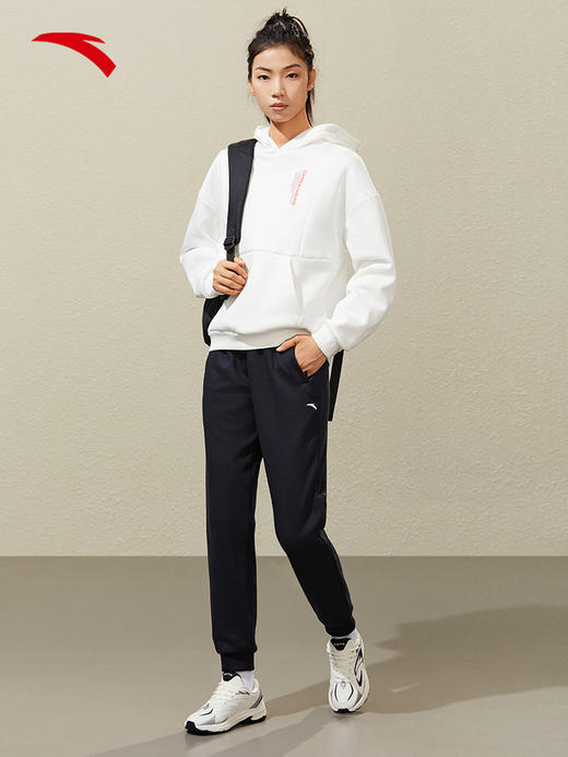 【S/M/L/XL断码】安踏加绒连帽卫衣女新款保暖针织套头帽衫打底上衣162247715【库存有限，如无货将做退款，介意慎拍！】 商品图6