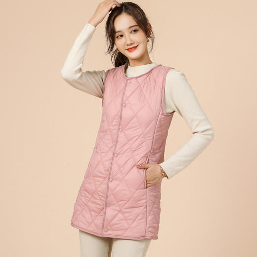 SX-8226女士冬季长款保暖时尚毛绒加绒马甲新款一体绒长马甲8226 商品图6