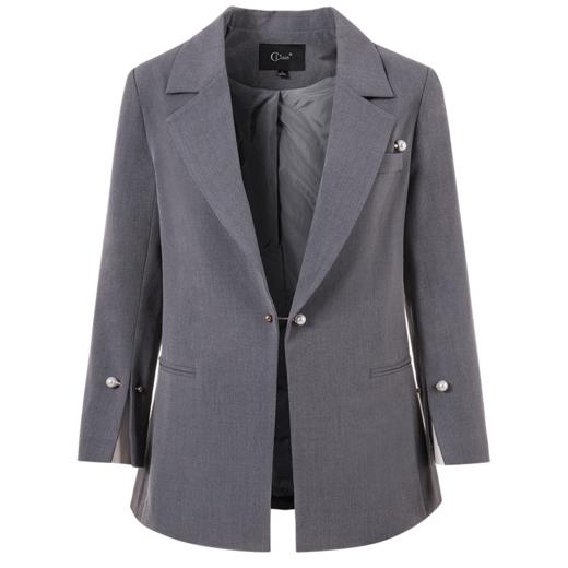 欧芮儿春装2019款女装宽松显瘦翻驳领长袖外套女中长款春秋外衣 商品图3