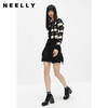 NEELLY纳俪商场同款2022冬季新款高腰半身裙女设计感黑色A字短裙N22103E01088 商品缩略图1