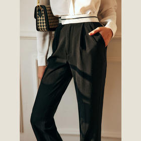 欧芮儿西装休闲裤女春季2022年新款高腰显瘦时尚气质设计感阔腿裤