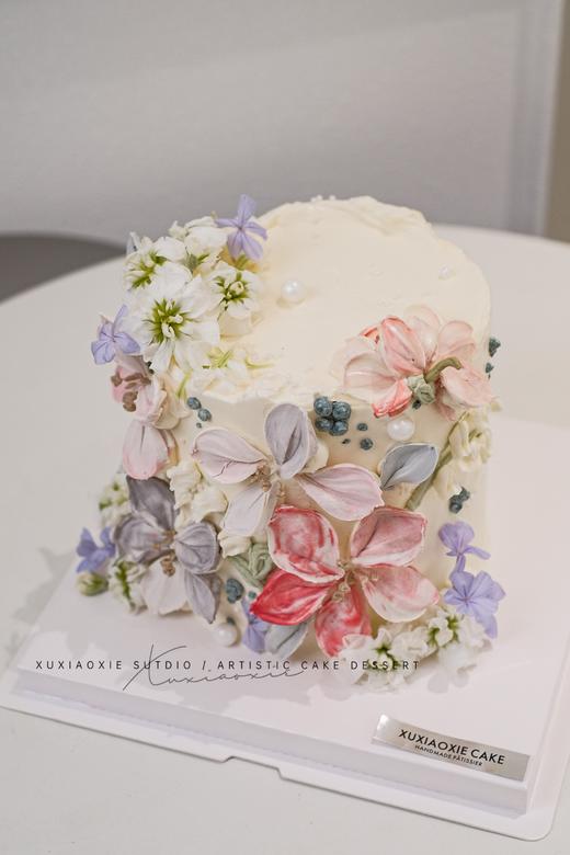 「小兰花」豆沙刮刀花+奶油霜作品小清新风+一点鲜花点缀～提前一天预定 商品图0