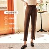 OLrain欧芮儿法式咖色西装休闲裤女秋季2022年新款直筒开叉烟管裤 商品缩略图4
