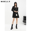NEELLY纳俪商场同款撞色娃娃领连衣裙女中长款拼接袖毛呢a字裙冬N22103Y01087 商品缩略图1