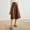 OLrain欧芮儿法式驼色半身裙女秋季2022新款高腰中长款a字伞摆裙 商品缩略图4
