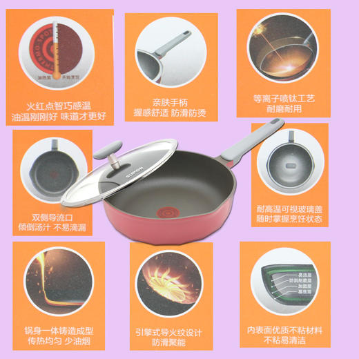 苏泊尔火红点钛磨力不粘煎炒锅NJ28WA3家用煎锅 商品图3