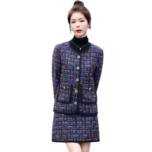 法式名媛小香风小洋装套装秋冬季洋气减龄短外套半身裙两件套HR-WH5919 商品图4