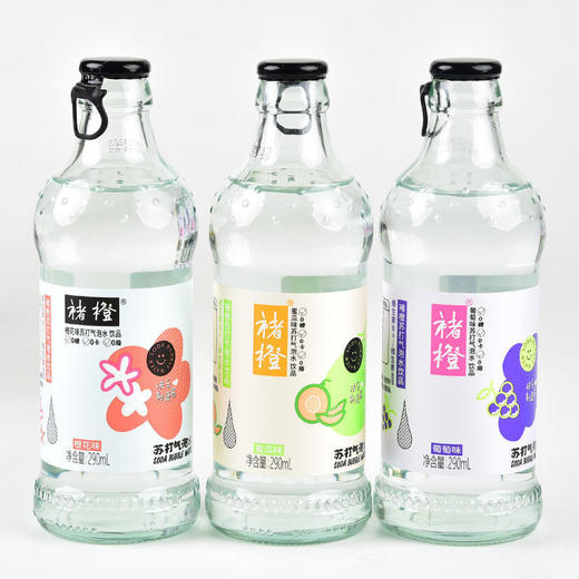 褚橙 橙花味蜜瓜味葡萄味苏打气泡水0糖0脂0卡290ml*8瓶装整箱 商品图6