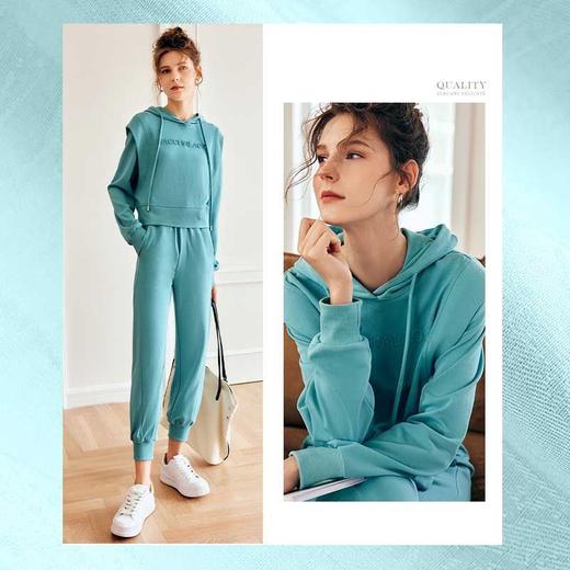 OLrain欧芮儿法式薄荷绿时尚套装女秋季2022新款卫衣运动服两件套 商品图0