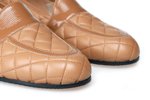 豪麟名鞋奥莱迪嘉女鞋乐福鞋羊皮革V4504S卡其色  原价3660元 商品图2