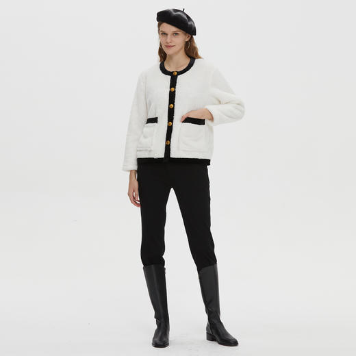 时髦家居服 BLEO 毛绒开襟金属扣外套+毛绒直筒长裤 商品图2