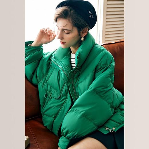 OLrain欧芮儿法式杏色连帽卫衣女早秋2022新款慵懒风减龄印花上衣 商品图3