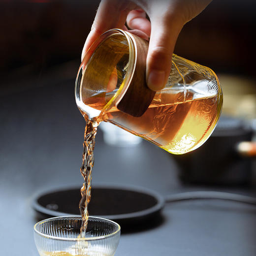 玻璃公道杯茶漏套装耐热防烫公杯匀杯分茶器加厚茶海功夫茶具用品 近海远山玻璃公杯E3f（昱调） 商品图3
