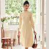 OLrain欧芮儿法式中长款针织连衣裙女春季2025新款收腰半高领伞裙 商品缩略图3