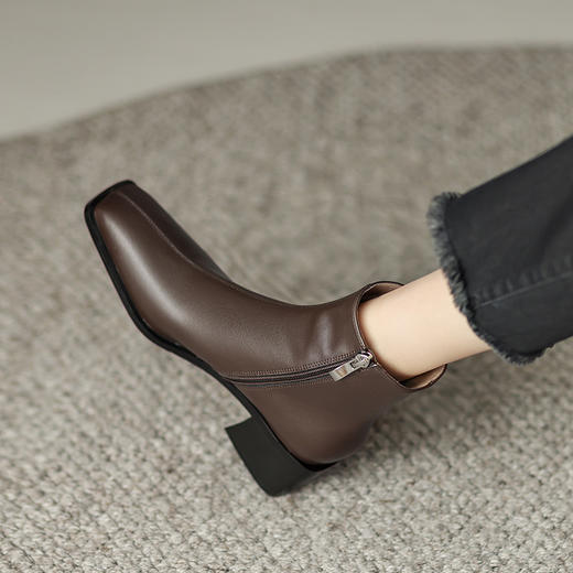 OLD K319aa方头短靴中跟金属方扣马丁靴时装靴 商品图6