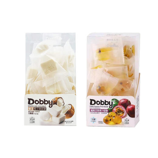 Dobby哆比Q弹芒果汁软糖110g/爆浆椰子味110g/酸爽百香果100g软糖/盒 商品图3