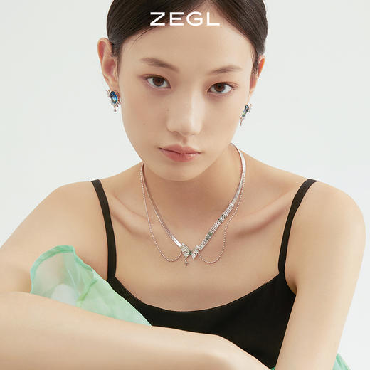 ZEGL设计师晶蝶愈心系列蝴蝶叠戴项链女轻奢小众设计师锁骨链配饰 商品图1