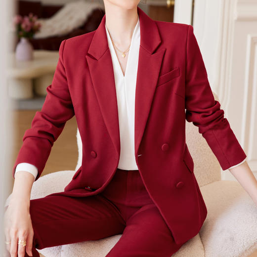 主持人西装套装女高端职业面试职场正装春秋气质工作服西服外套 商品图2