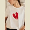 欧芮儿白色T恤女春季2022新款宽松显瘦洋气爱心刺绣短袖休闲上衣 商品缩略图2