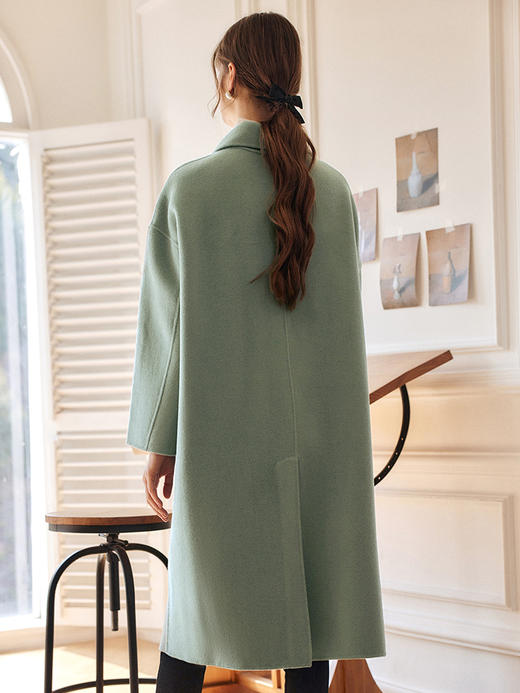 欧芮儿双面毛呢外套女冬季新款2021宽松显瘦百搭气质过膝羊毛大衣 商品图3