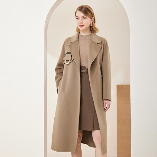 MH9R6斯尔丽瑟俪商场同款2022年冬上新高端精致赫本风长款过膝宽松大衣 商品图1